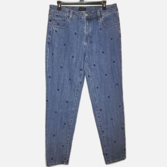 Talbots Ditsy Flower Everyday Relaxed Jeans 10 - Picture 4 of 12